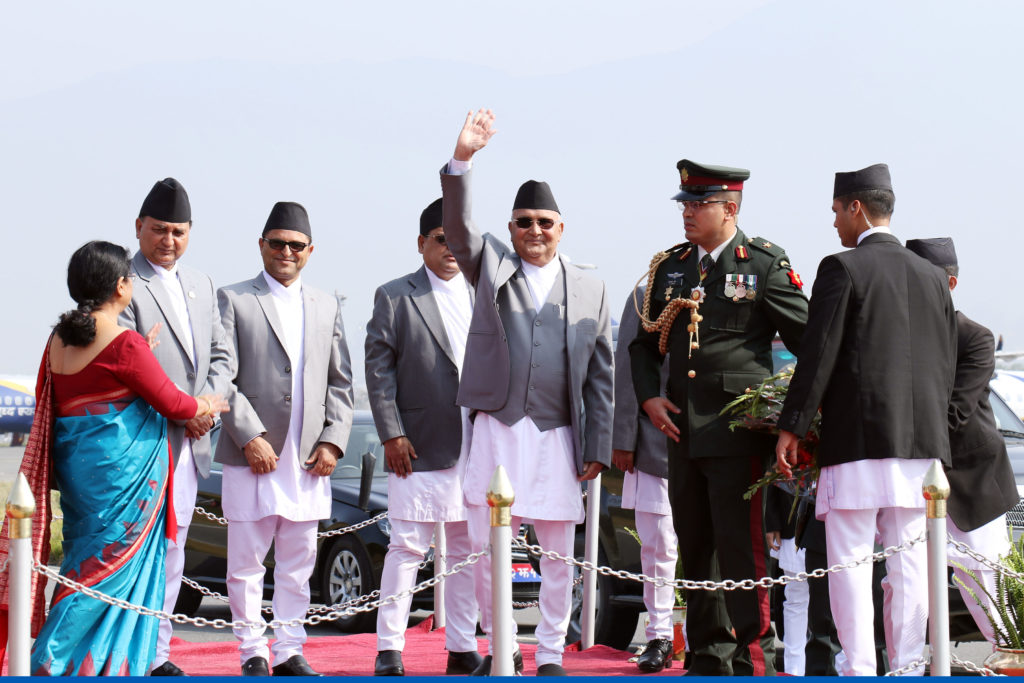 प्रधानमन्त्री ओली भारत प्रस्थान