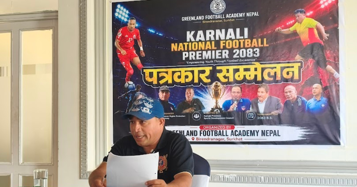 सुर्खेतमा फुटबल पर्व : “नेपाल लेजेन्ड्स भर्सेस कर्णाली लेजेन्ड्सबीच प्रतिस्पर्धा,एन्फा पूर्व अध्यक्ष  गणेश थापादेखी बालगोपाल महर्जन सम्म,